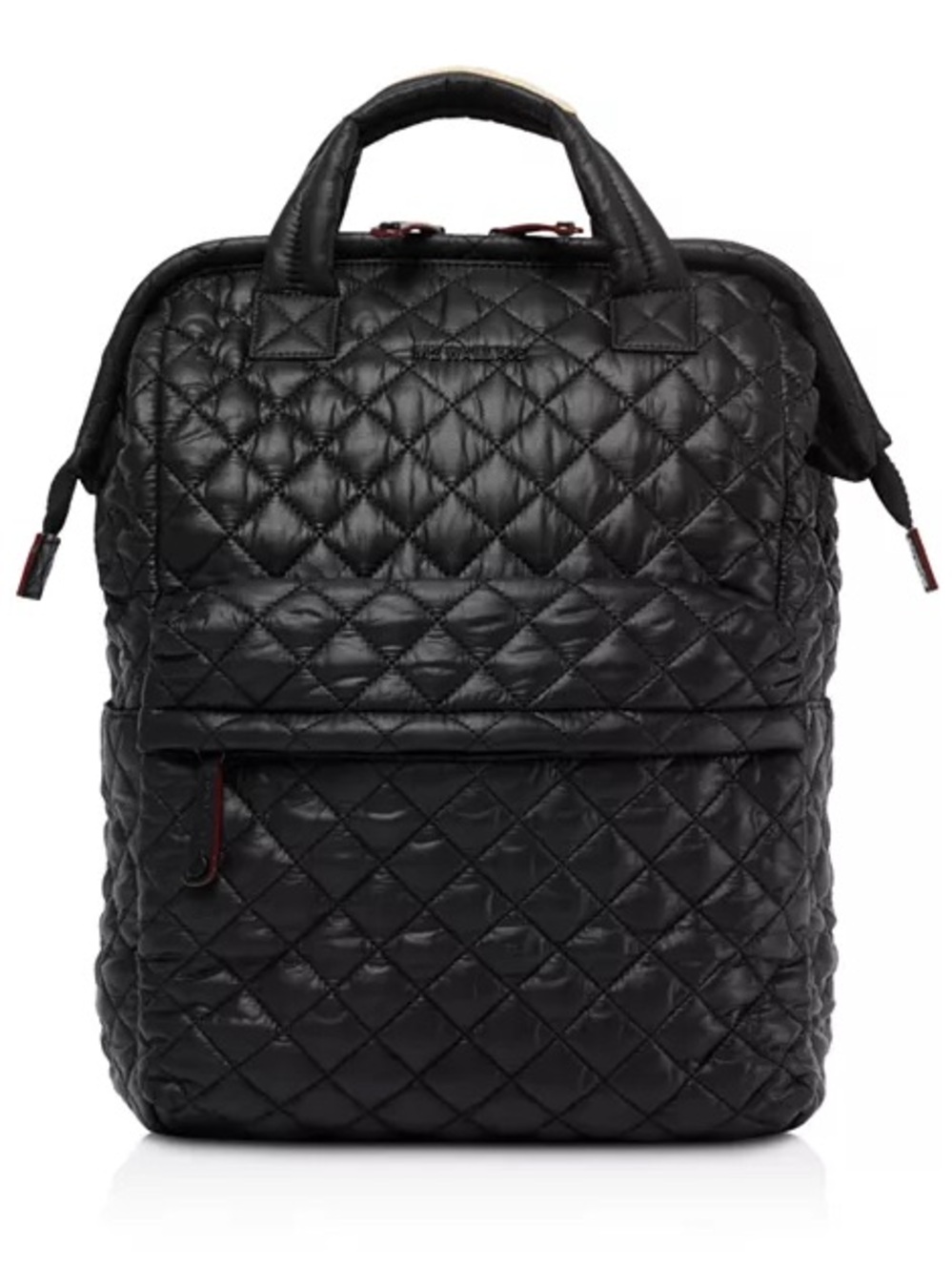 MZ Wallace Top Handle Quilted Black Backpack - Carry luggage Slit